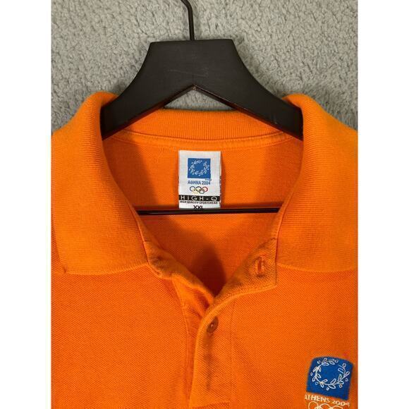 Athens Greece 2004 Olympics Men's Polo Shirt Orange 2XL Embroidered Logo Casual‎ - Picture 8 of 8